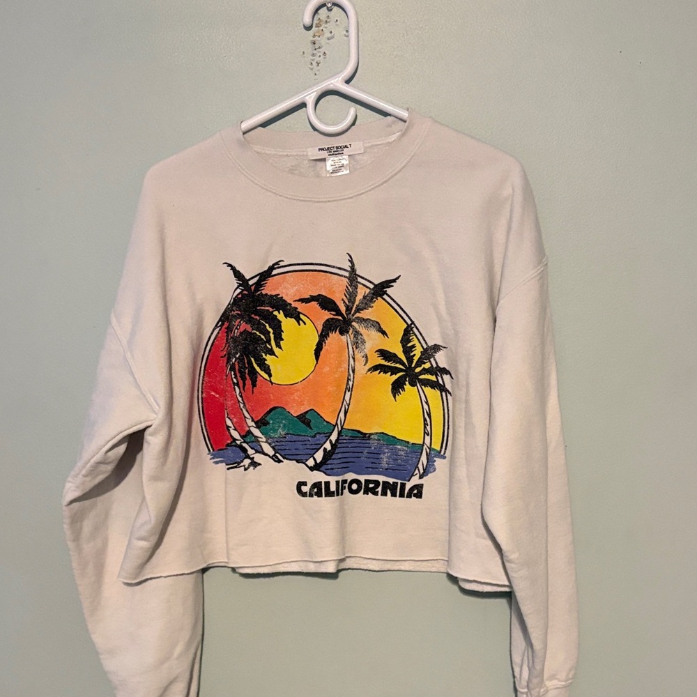 California Graphic Cropped Sweatshirt by Project Social T